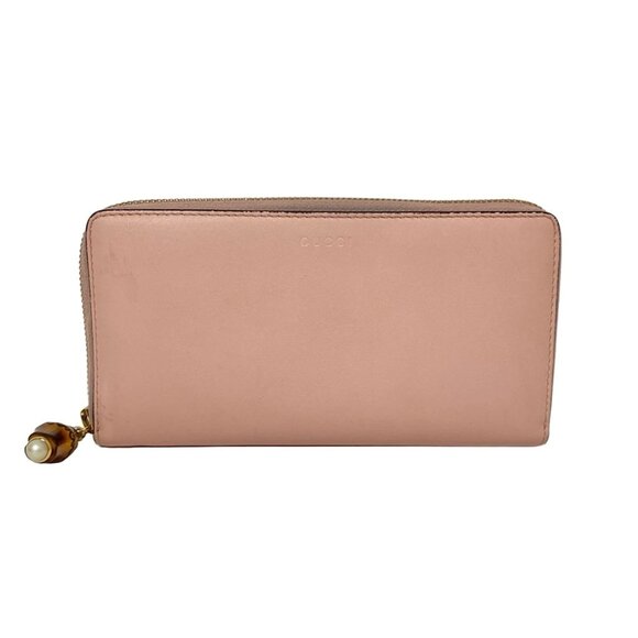 GUCCI Nimfair Light Pink Leather Long Wallet 221-072825 - Picture 1 of 10